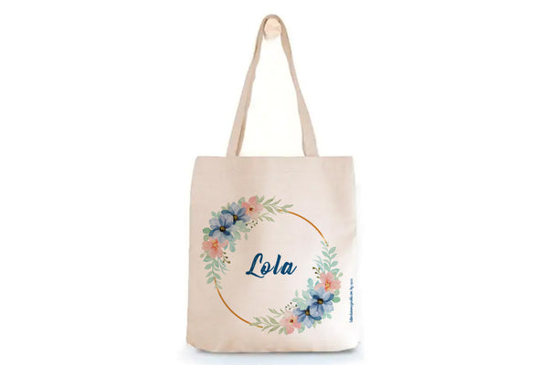 Bolsa de yute grande Floral