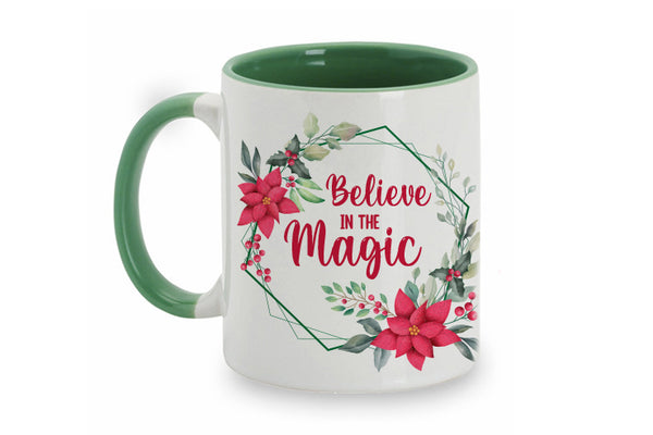 Taza de cerámica navideña "Belive in the Magic"