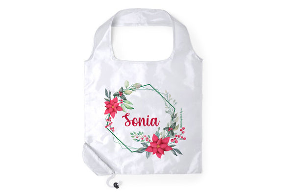 Bolsa Plegable navideña personalizable nombre