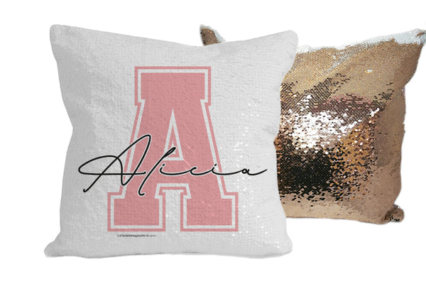 Cojín Lentejuelas con Inicial y Nombre