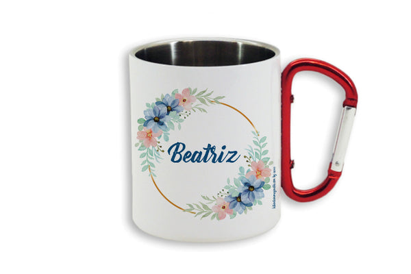 Taza de acero Floral