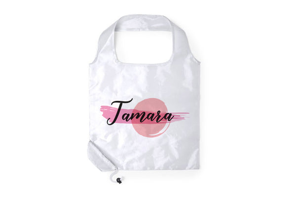 Bolsa Plegable Nombre Personalizado Rosa