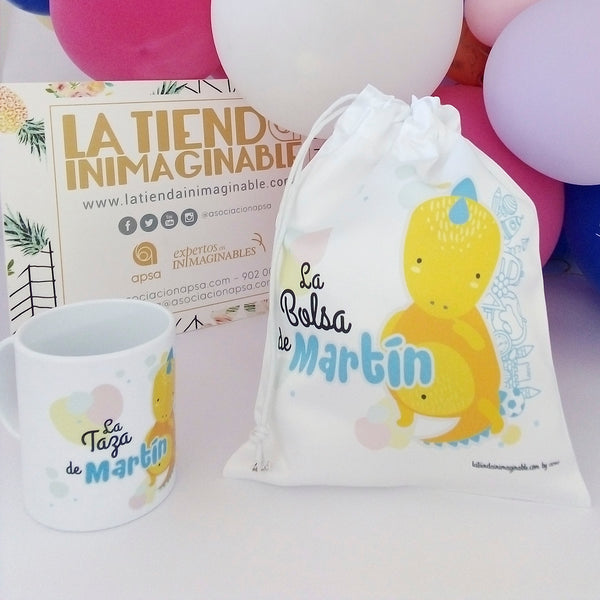 Taza Infantil de plástico + Bolsa de almuerzo - Dino
