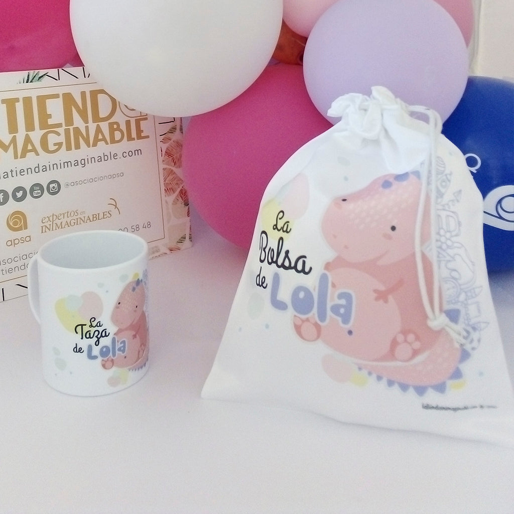 Taza Infantil de plástico + Bolsa de almuerzo - Dino